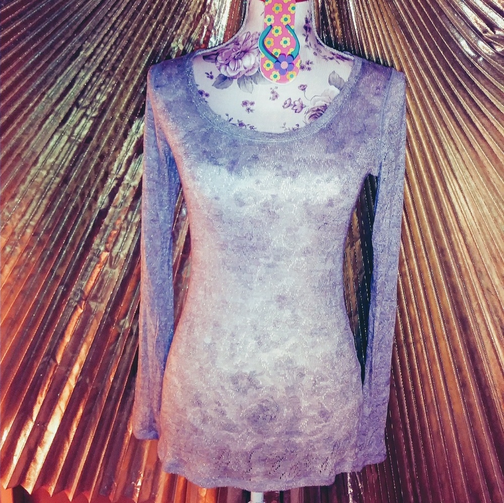 Express Light Sheer Sweater Rose w/Gold